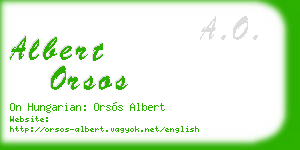 albert orsos business card